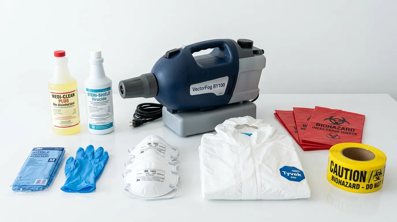 Professional biohazard remediation crew working in Roosevelt