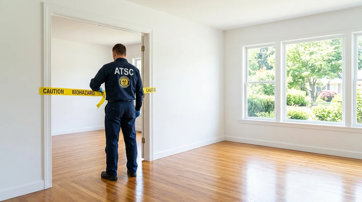 Certified biohazard cleanup crew performing Decomposition Cleanup in Roosevelt